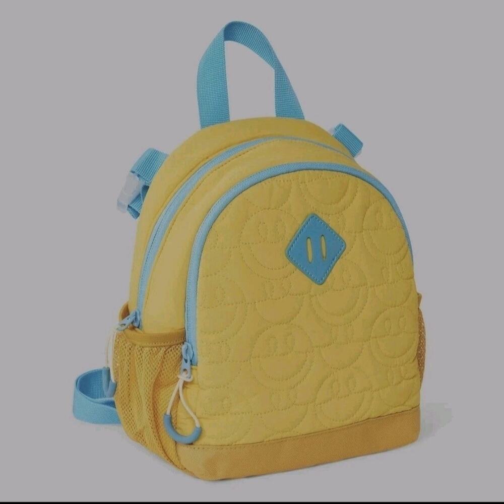 Cat & Jack Kids Smiley Face Quilted Mini Backpack Baby Wheelchair Stroller NWT